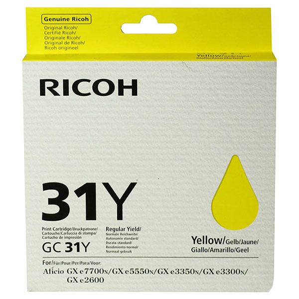 Ricoh 405691 Yellow OEM Inkjet Cartridge