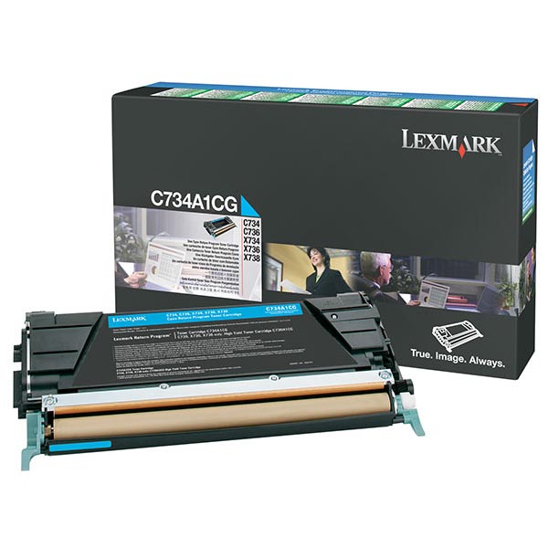 Lexmark C734A1C Cyan OEM Toner Cartridge