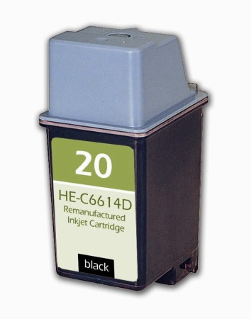 Premium Quality Black Inkjet Cartridge compatible with HP C6614DN (HP 20)