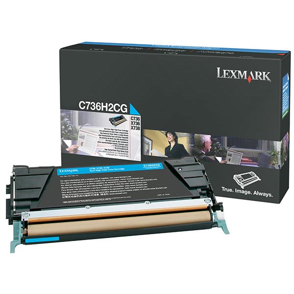 Lexmark C736H2C Cyan OEM Laser Toner Cartridge