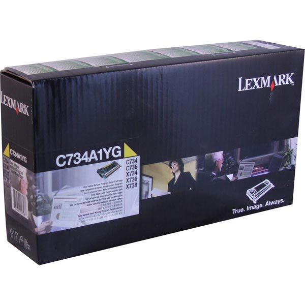 Lexmark C734A1YG Yellow OEM Toner Cartridge