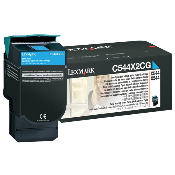Lexmark C544X2CG Cyan OEM Toner Cartridge
