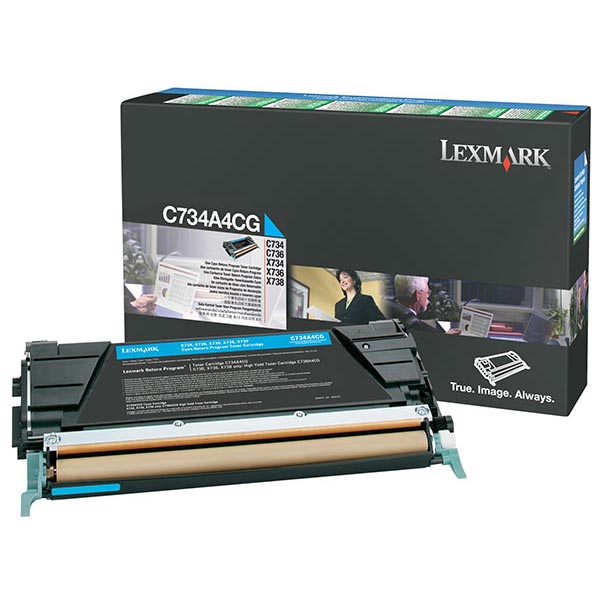 Lexmark C734A1CG Cyan OEM Toner Cartridge