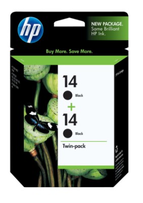 HP C9330FN (HP 14) Black OEM Print Cartridge (2 pk)