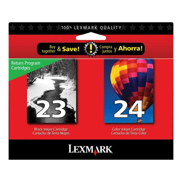 Lexmark 18C1571 (Lexmark #23) Black / Tri-Color OEM Inkjet Cartridge (Combo Pack)