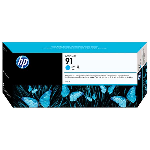 HP C9483A (HP 91) Cyan OEM Inkjet Cartridge (3 pk)