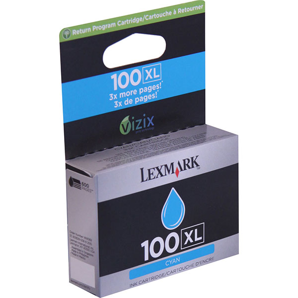 Lexmark 14N1069 (Lexmark #100C XL) Cyan OEM Ink Cartridge
