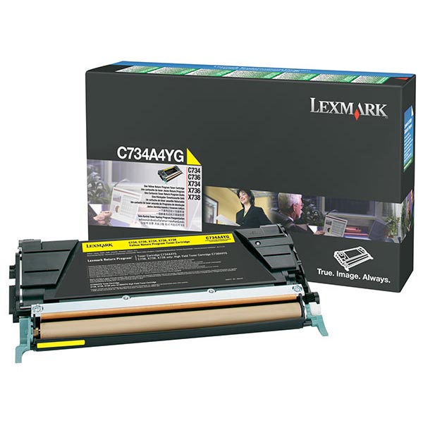 Lexmark C734A4Y Yellow OEM Toner Cartridge