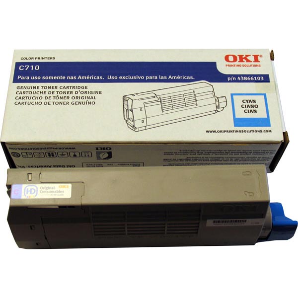 Okidata 43866103 Cyan OEM Toner Cartridge