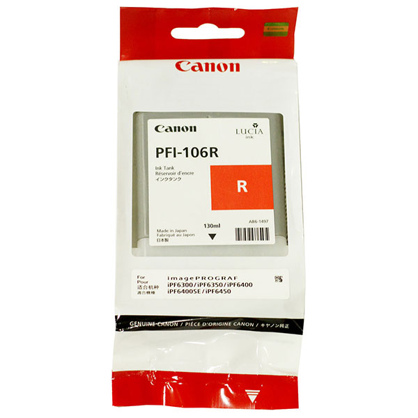 Canon 6627B001AA (PFI-106R) Red OEM Inkjet Cartridge