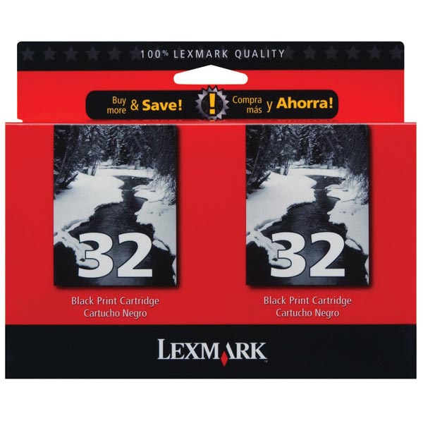 Lexmark 18C0533 (Lexmark #32) Black OEM Ink Cartridge (2 pk)