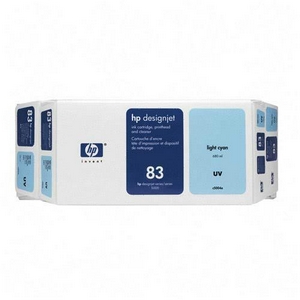 HP C5004A (HP 83) UV Light Cyan OEM Cartridge / Printhead / Cleaner (Value Pack)
