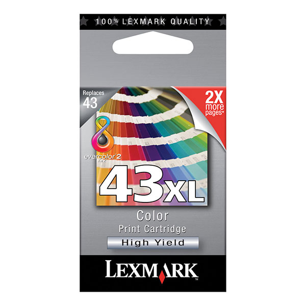 Lexmark 18Y0143 (Lexmark #43XL) Tri-Color OEM Inkjet Cartridge