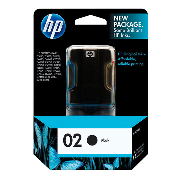 HP C8721WN (HP 02) Black OEM Inkjet Cartridge