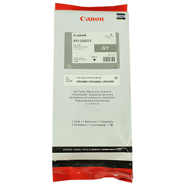 Canon 5312B001 (PFI-206GY) Gray OEM Ink Cartridge