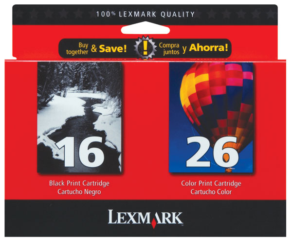 Lexmark 10N0202 (Lexmark #16) Black & Color OEM Ink Cartridge (2 pk)