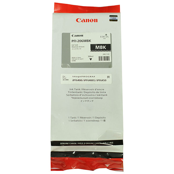 Canon 5302B001 (PFI-206MBK) Matte Black OEM Ink Cartridge