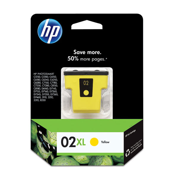 HP C8732WN (HP 02XL) Yellow OEM Ink Cartridge
