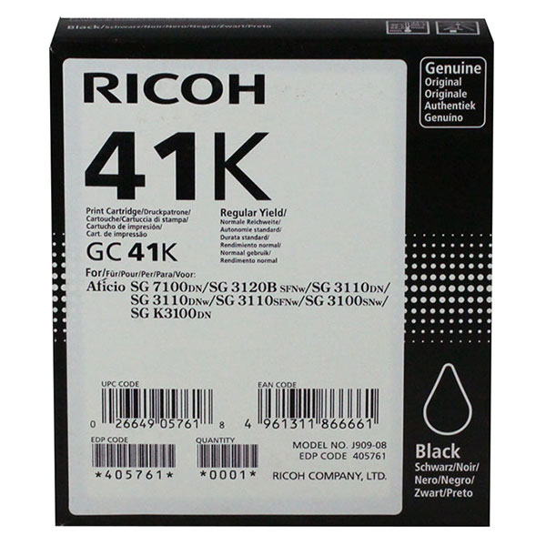 Ricoh 405761 Black OEM Inkjet Cartridge