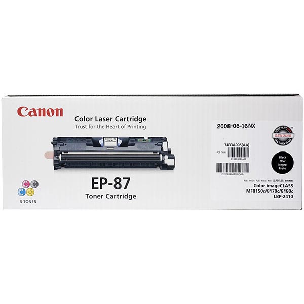 Canon 7433A005AA (EP-87bk) Black OEM Toner Printer Cartridge