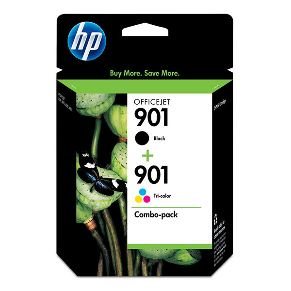 HP CN069FN (HP 901) Black, Tri-Color OEM Ink Cartridge (Combo Pack, 2pk)