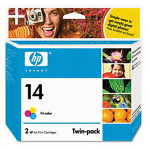 HP C9342FN (HP 14) Tri-Color OEM Print Cartridge (2 pk)