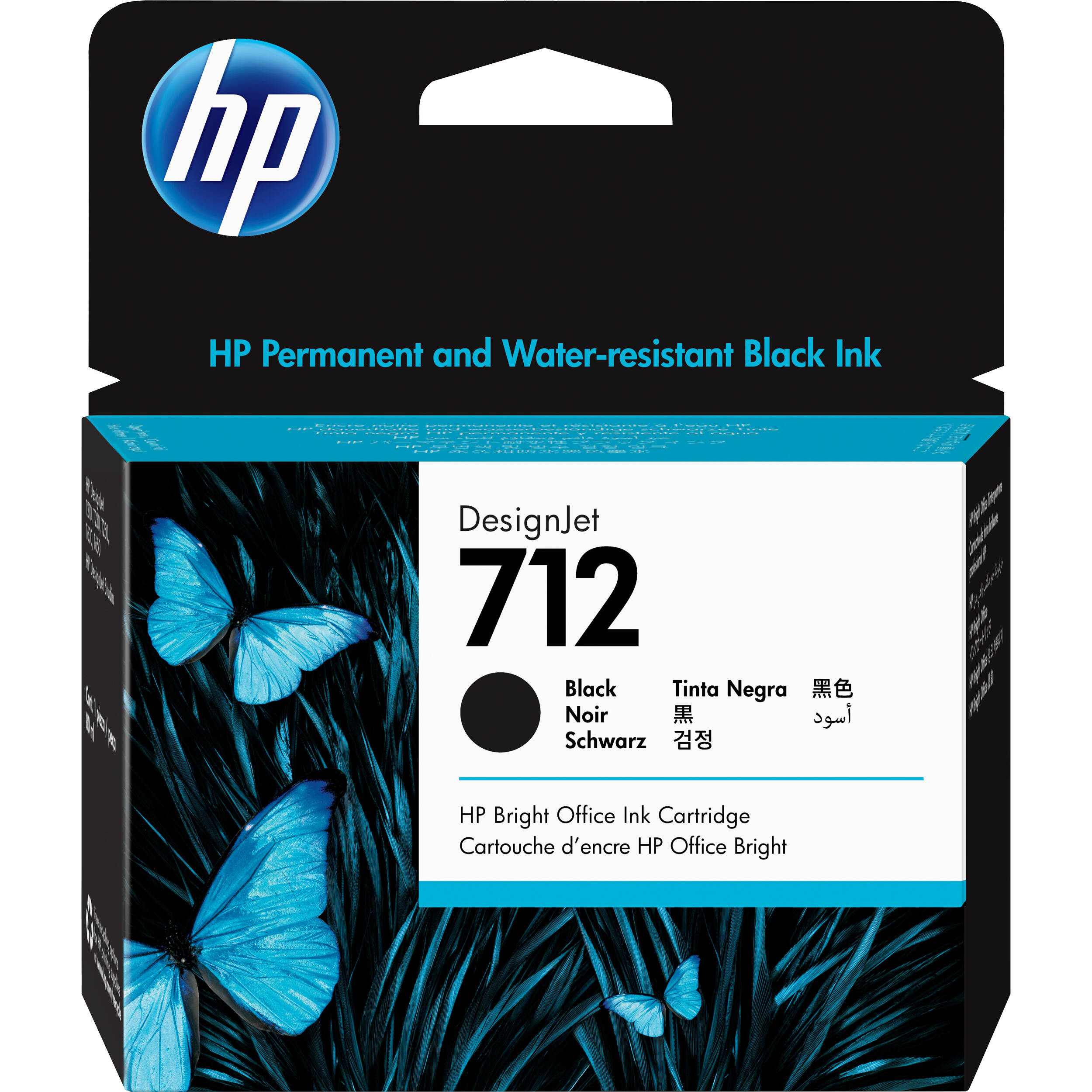 HP 3ED71A (HP 712) Black Inkjet Cartridge (80ml)