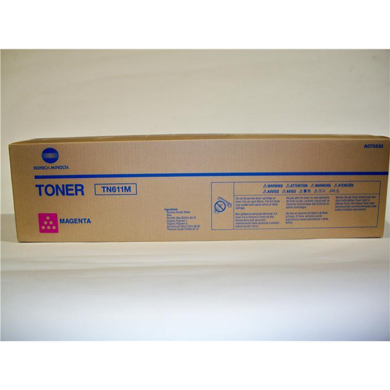 Konica Minolta A070330 (TN-611M) Magenta OEM Laser Toner Cartridge