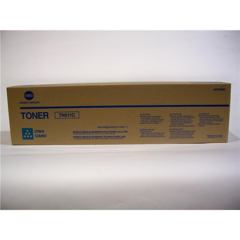 Konica Minolta A070430 (TN-611C) Cyan OEM Laser Toner Cartridge